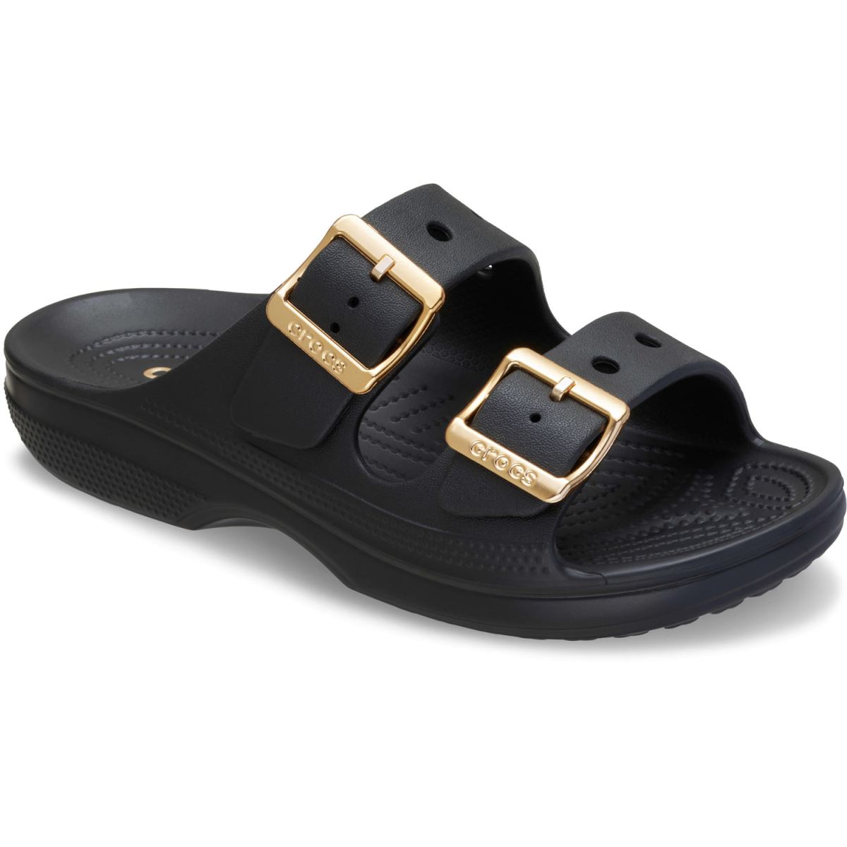 Crocs - Metallic Buckle Saturday Sandal - Damen Style-Pantoletten - Schwarz (Black) – Bild 2