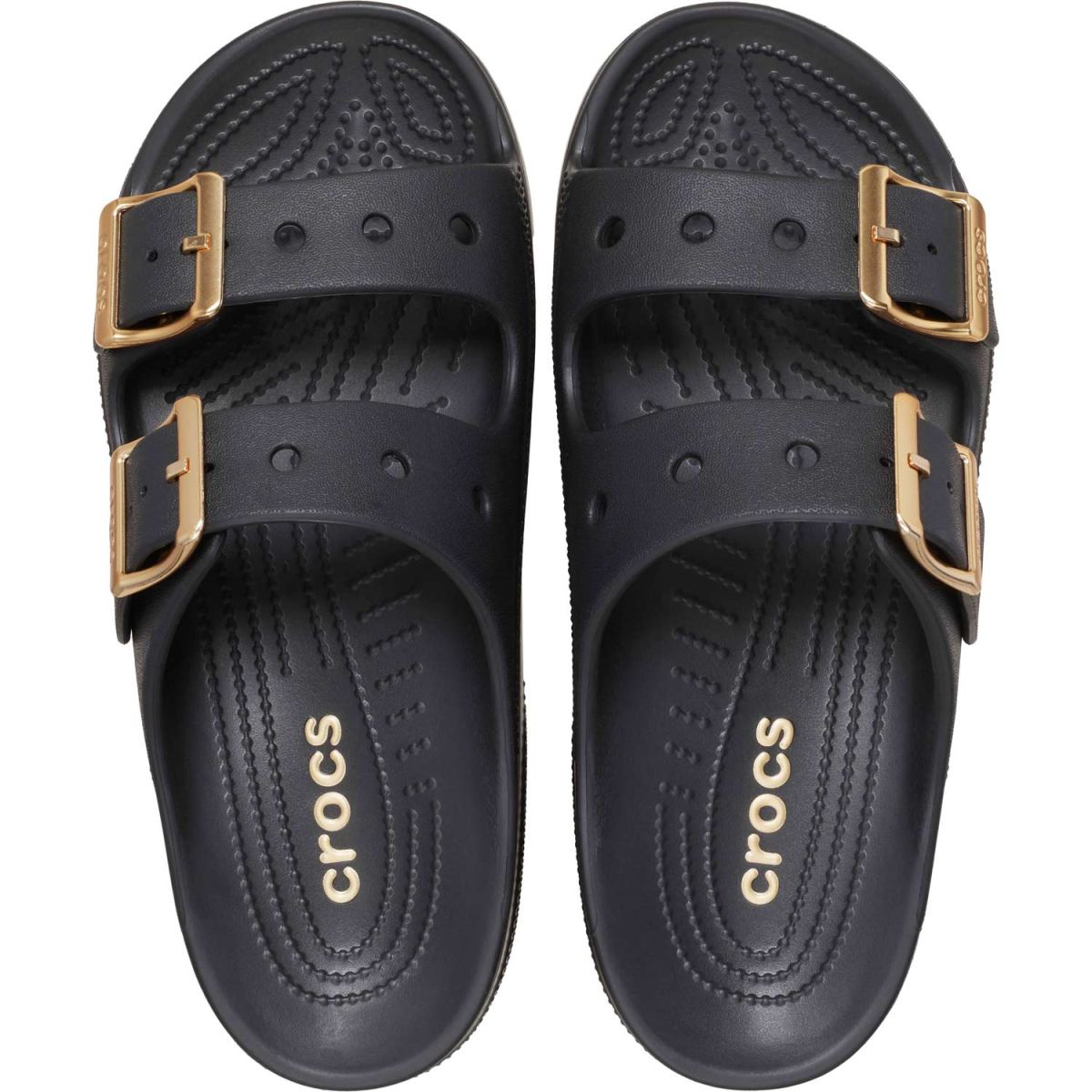 Crocs - Metallic Buckle Saturday Sandal - Damen Style-Pantoletten - Schwarz (Black) – Bild 4