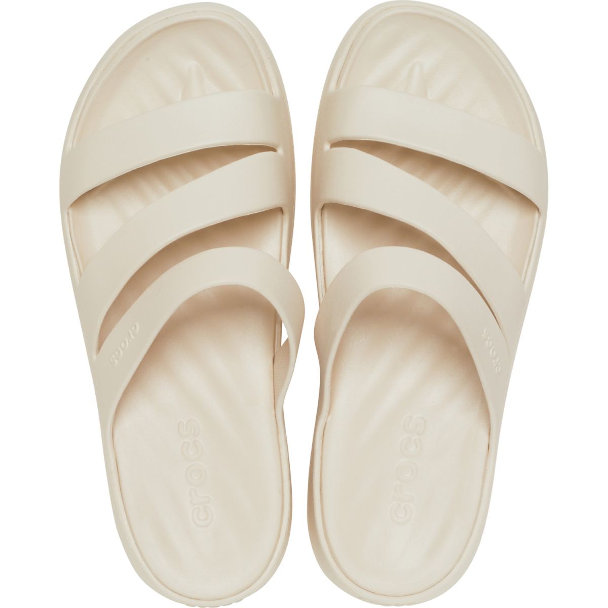 Crocs - Getaway Strappy - Damen Komfort-Pantoletten - Natur (Stucco) – Bild 4
