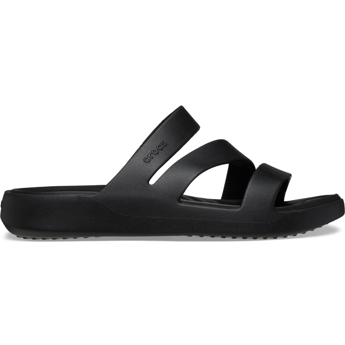 Crocs - Getaway Strappy - Damen Komfort-Pantoletten - Schwarz (Black)