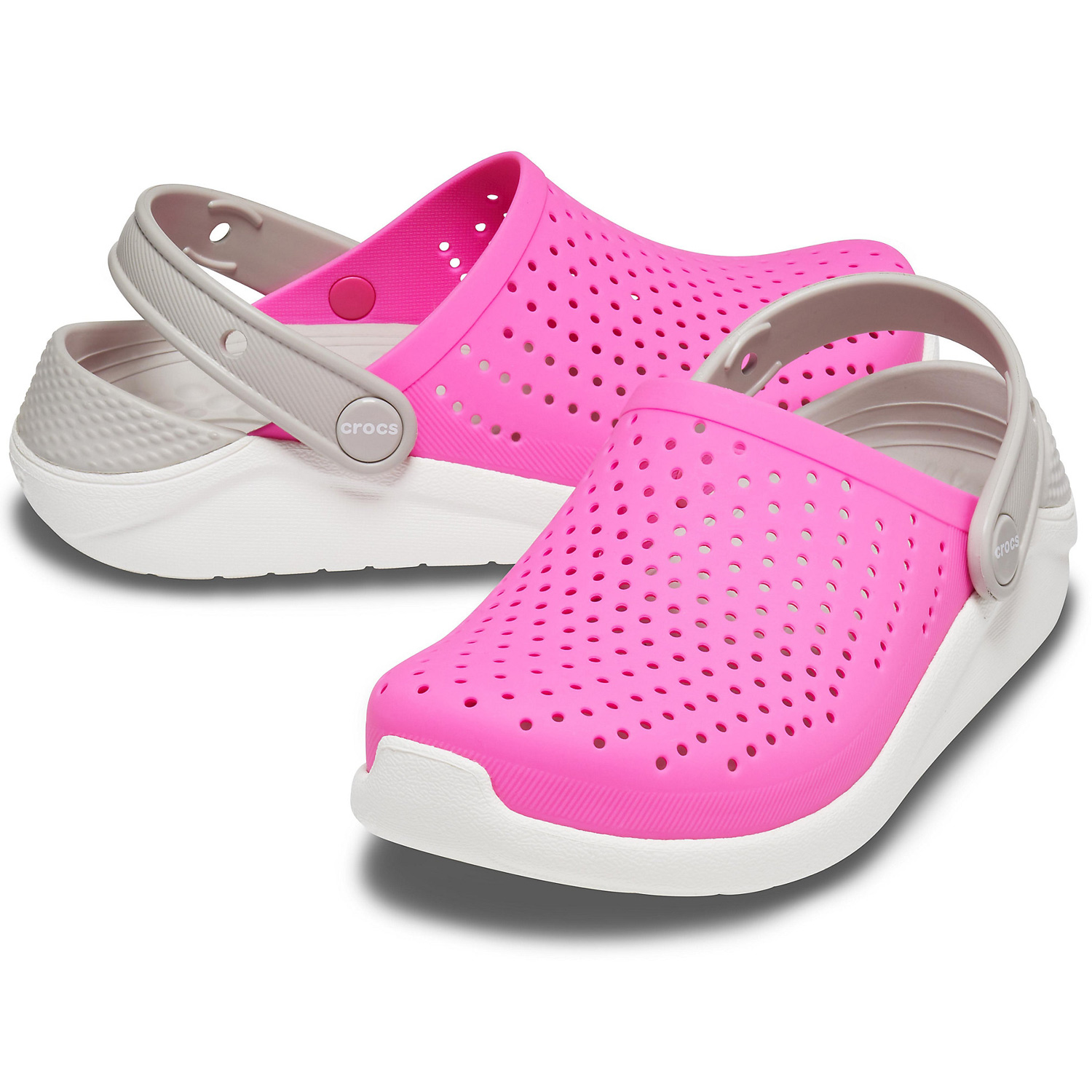 Crocs - Literide Kids - Kinder Soft Clogs - pink/weiß (electric pink/white) – Bild 3