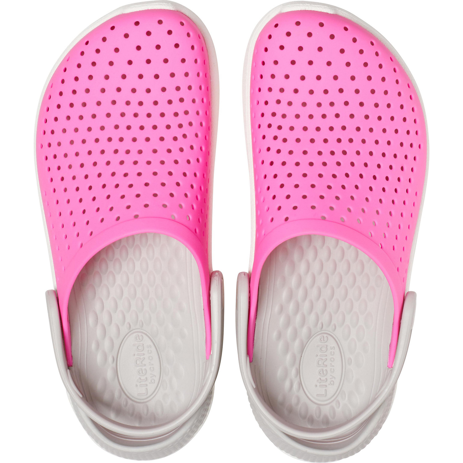 Crocs - Literide Kids - Kinder Soft Clogs - pink/weiß (electric pink/white) – Bild 4