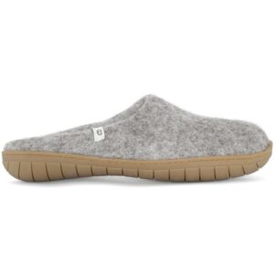 Egos - Fair Trade Slipper Rubber Sole - Unisex Wollfilz-Pantoffel mit Gummisohle - Grau (Natural Grey)