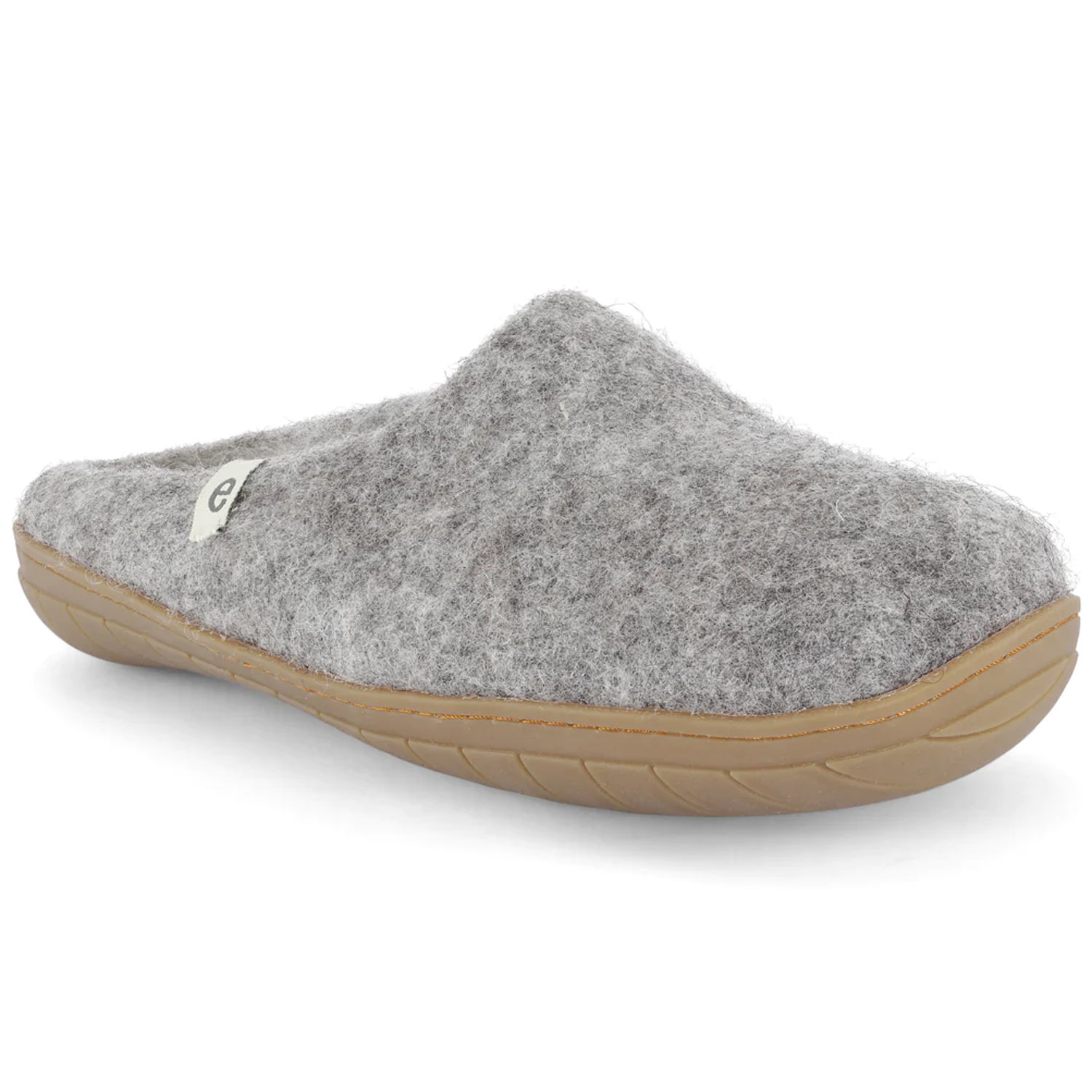 Egos - Fair Trade Slipper Rubber Sole - Unisex Wollfilz-Pantoffel mit Gummisohle - Grau (Natural Grey) – Bild 3