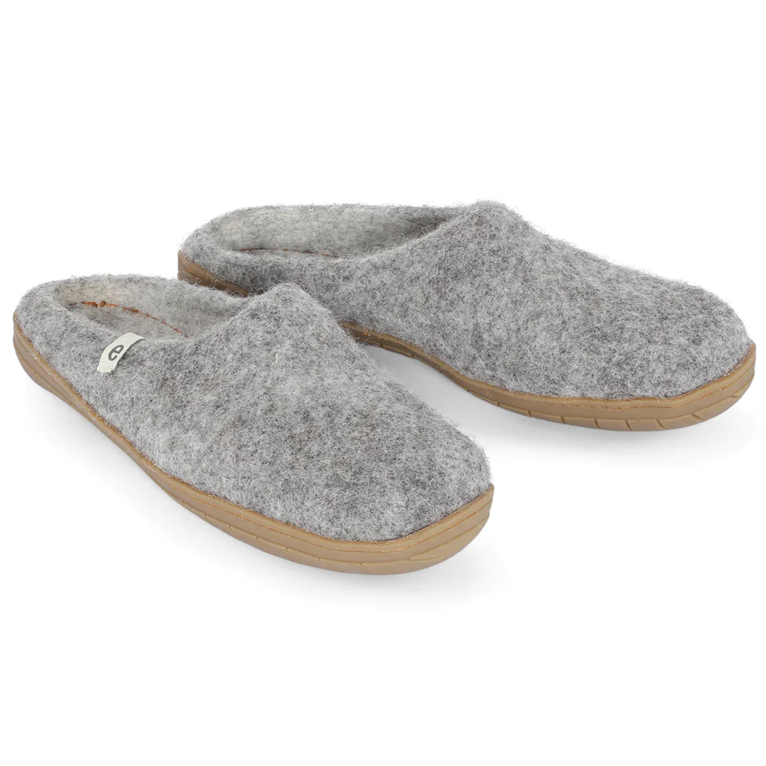 Egos - Fair Trade Slipper Rubber Sole - Unisex Wollfilz-Pantoffel mit Gummisohle - Grau (Natural Grey) – Bild 2
