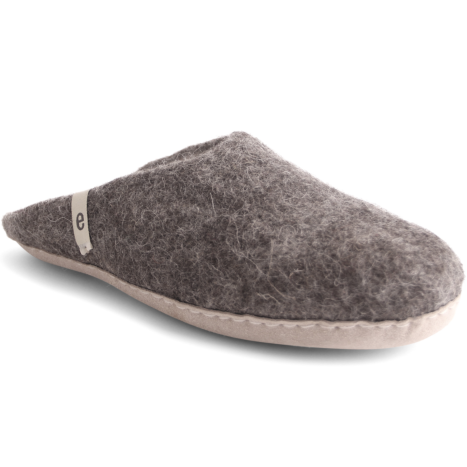Egos - Fair Trade Slipper - Unisex Wollfilz-Pantoffel - Graubraun (Natural Brown) – Bild 2