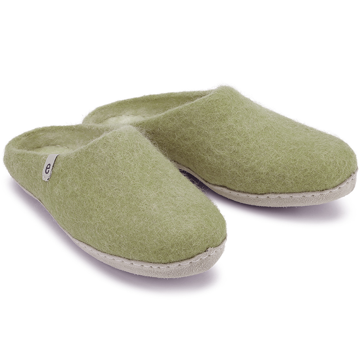 Egos - Fair Trade Slipper - Unisex Wollfilz-Pantoffel - Moosgrün (Moss Green) – Bild 2
