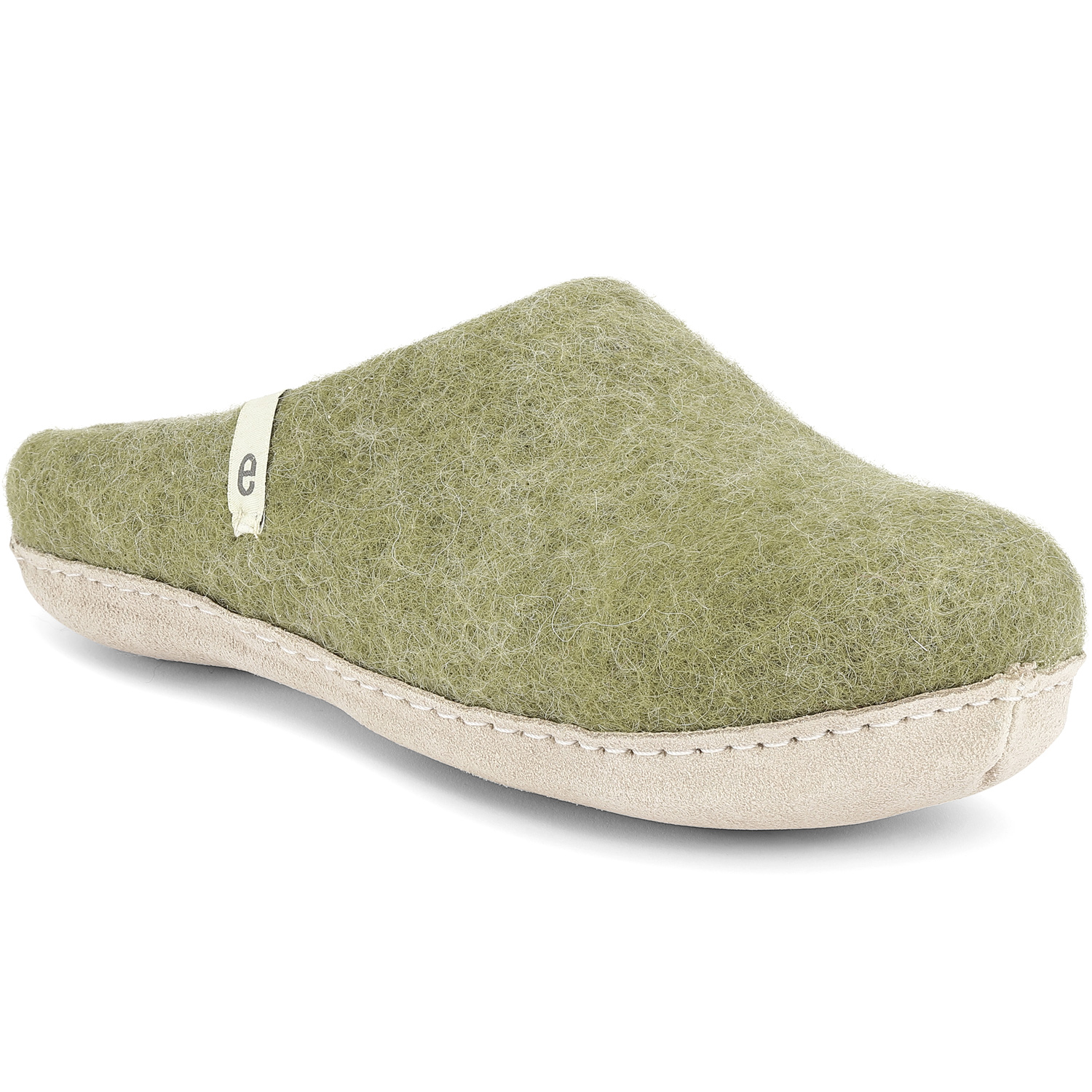 Egos - Fair Trade Slipper - Unisex Wollfilz-Pantoffel - Moosgrün (Moss Green) – Bild 3