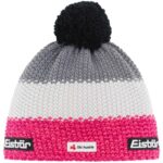Eisbär - Star Pompon SKA - Damen Winter-Strickmütze mit Fleeceband - Pink/Weiß/Grau (Pinkmeliert/White/Graumele)