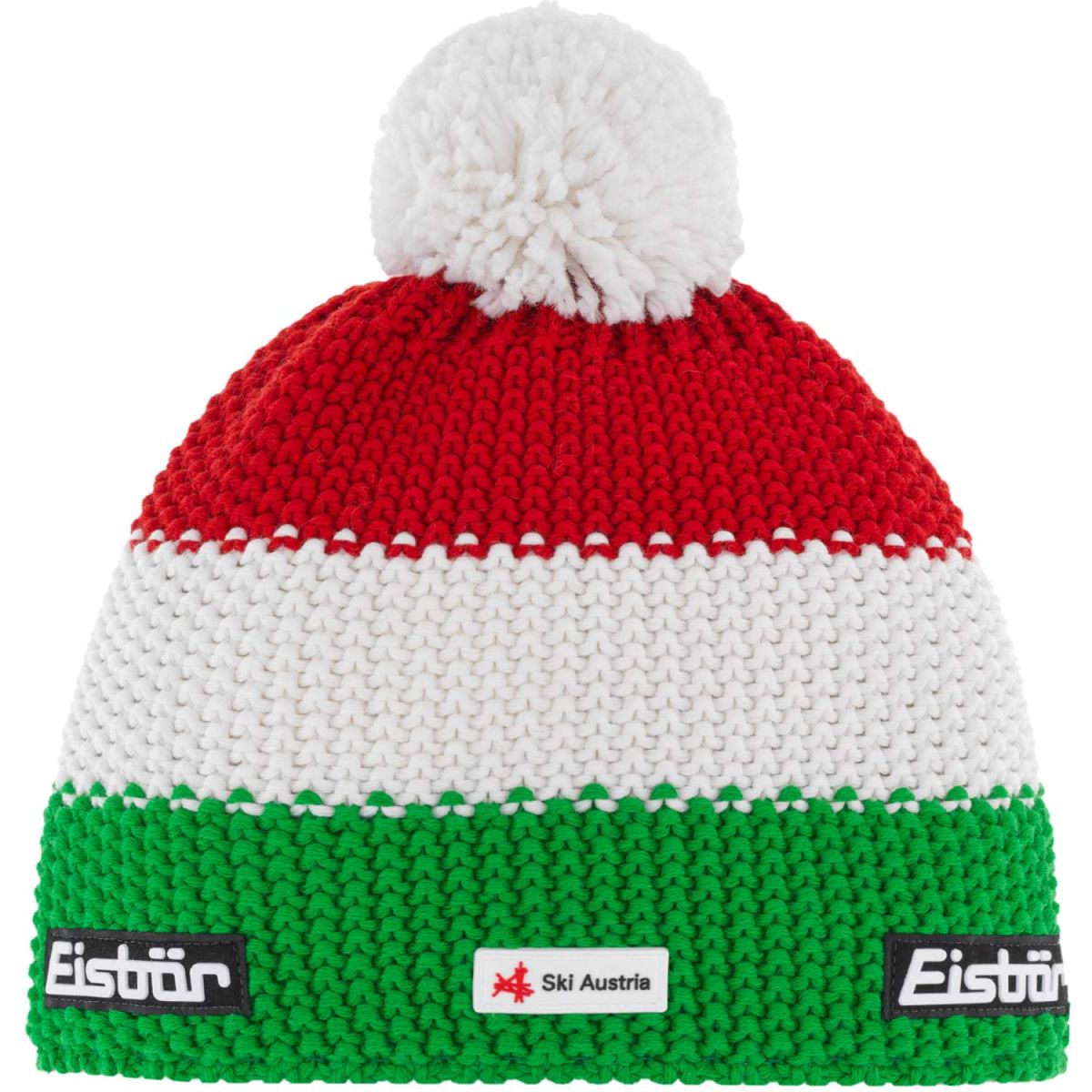Eisbär - Star Pompon SKA - Unisex Winter-Strickmütze für Italien-Fans - Grün/Weiß/Rot (Electric/White/Ardea)