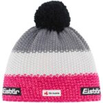 Eisbär - Star Pompon SKA Kids - Mädchen Winter-Strickmütze mit Fleeceband - Pink/Weiß/Grau (Pinkmeliert/White/Graumele)