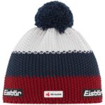 Eisbär - Star Pompon SKA - Unisex Winter-Strickmütze mit Fleeceband - Weinrot/Dunkelblau/Weiß (Burgund/Dark Cobalt/White)
