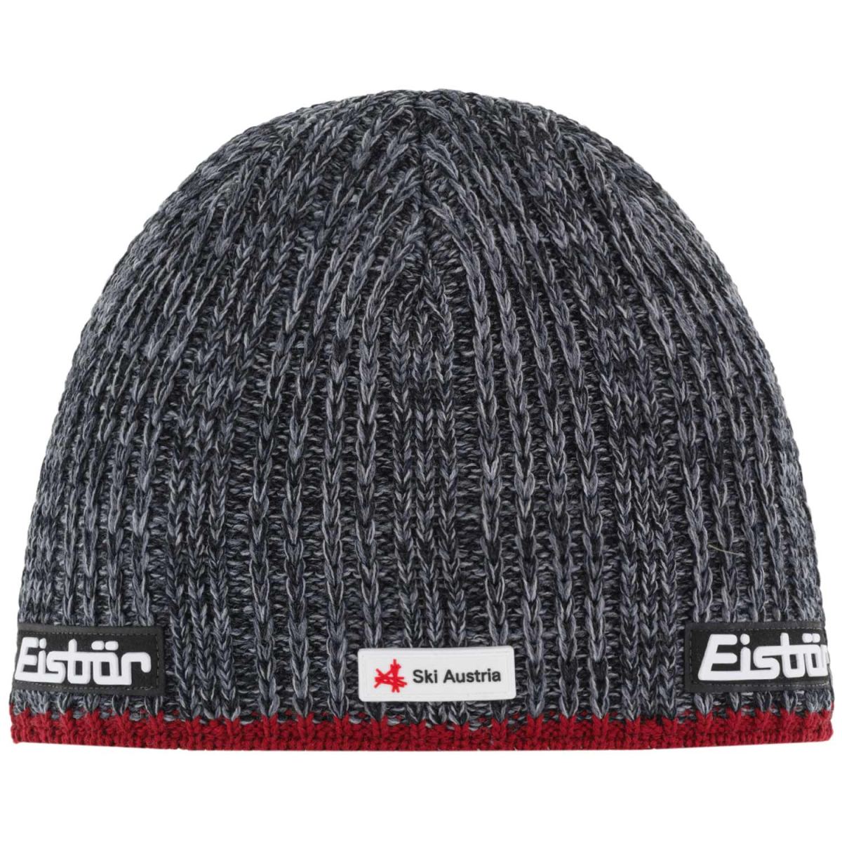 Eisbär - Rene SKA - Herren Winter-Strickmütze mit Fleeceband - Burgund/Grafit