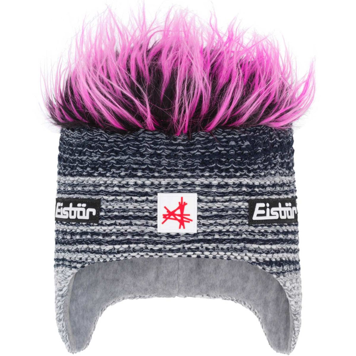 Eisbär - Campo Cocker MÜ SA - Unisex Wuschelhaarmütze aus Merino - White-Graumel-Nacht/Pink