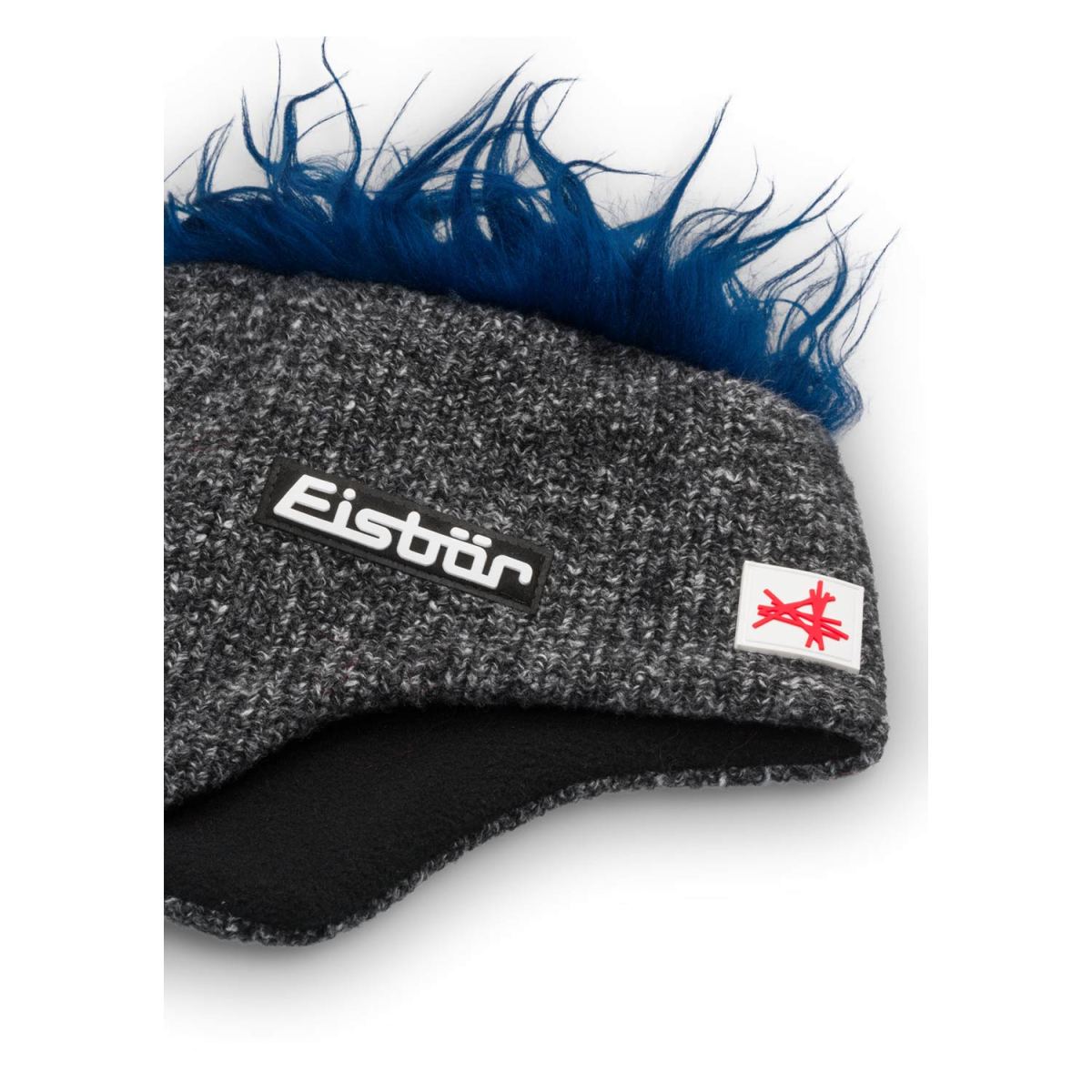 Eisbär - Cocker MÜ SA - Unisex Wuschelhaarmütze mit Fleece-Inlet - Grafit/Blau – Bild 2