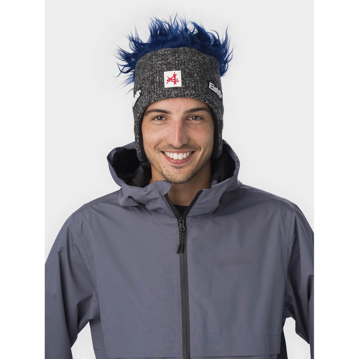 Eisbär - Cocker MÜ SA - Unisex Wuschelhaarmütze mit Fleece-Inlet - Grafit/Blau – Bild 3