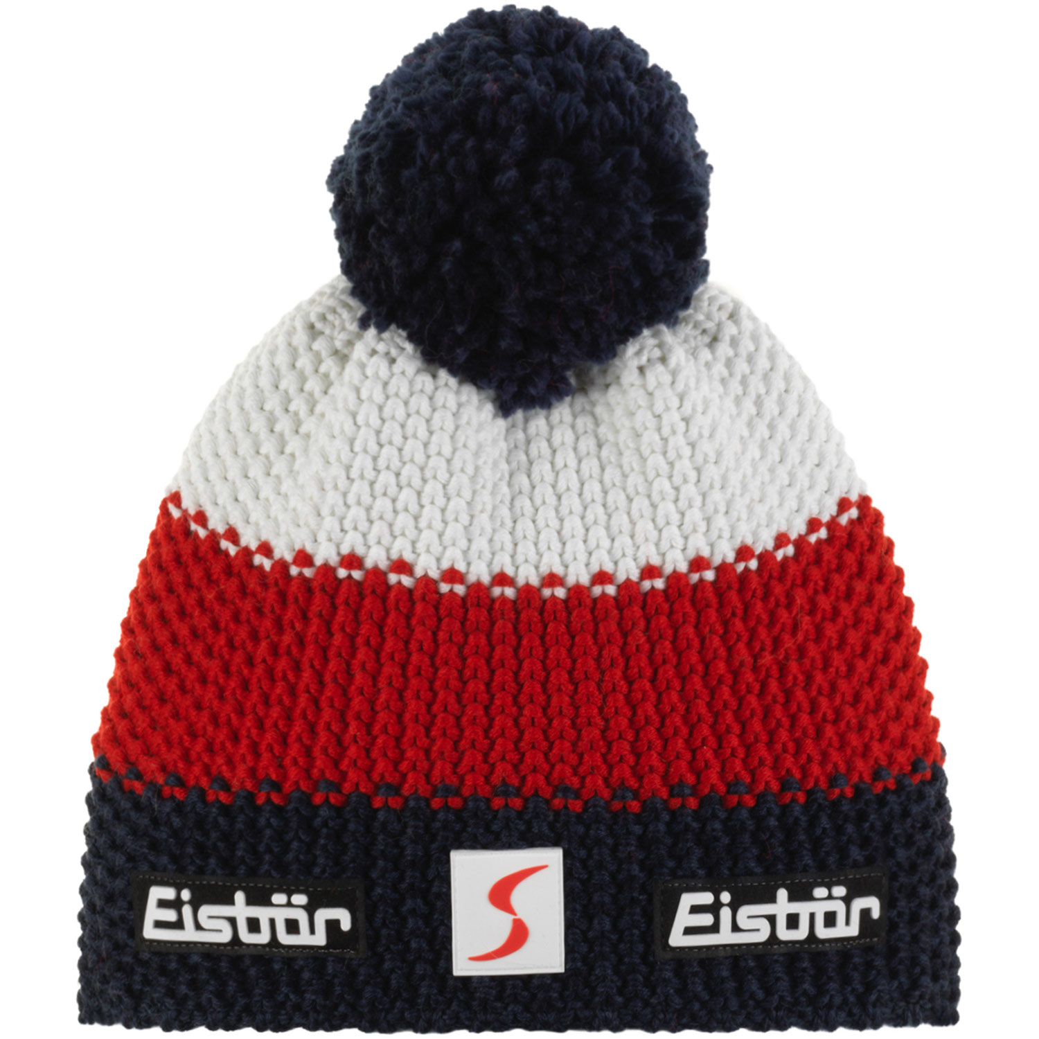 Eisbär - Star Pompon SP Kids - Kinder Winter-Strickmütze - Nachtblau/Rot/Weiß