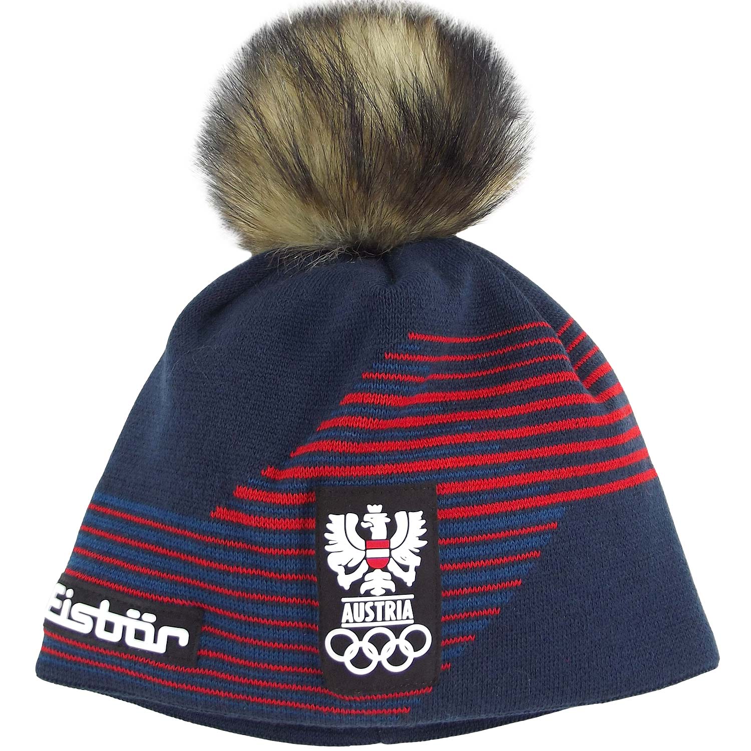 Eisbär - Rask Lux Olympia - Damen Wintermütze - Dunkelblau/Blau/Rot