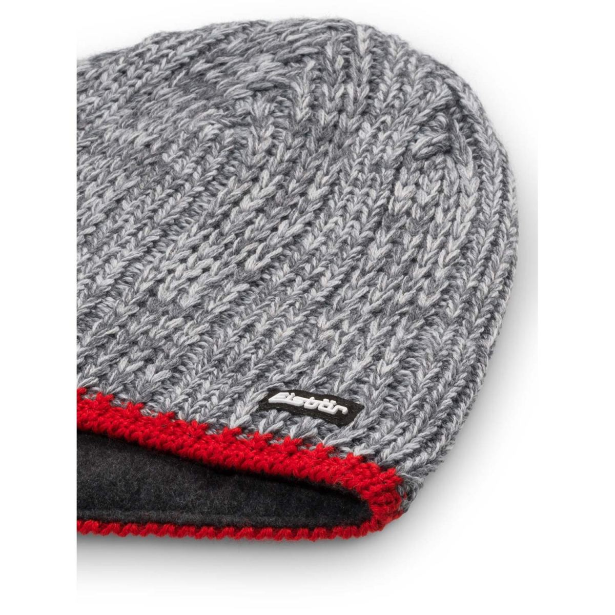 Eisbär - Rene MÜ - Herren Winter-Strickmütze mit Fleeceband - Rot/Grau (Ketchup/Graumeliert) – Bild 2