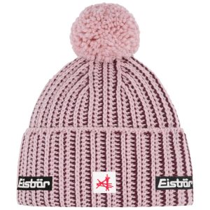 Eisbär - Ronda Pompon MÜ SA - Unisex Haube mit Fleeceband - Pink/Clay Night Red