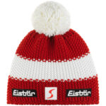 Eisbär - Star Pompon SP - Unisex Winter-Strickmütze - Rot/Weiß/Rot