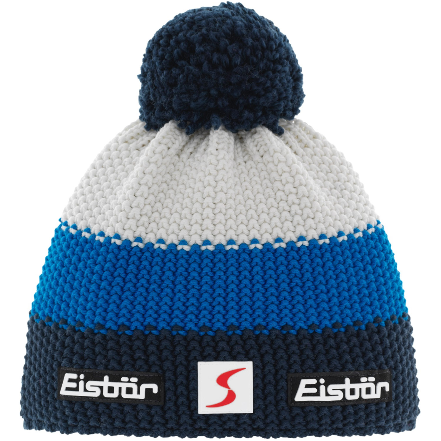 Eisbär - Star Pompon SP Kids - Kinder Winter-Strickmütze - Nachtblau/Blau/Weiß
