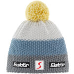 Eisbär - Star Pompon SP Kids - Kinder Winter-Strickmütze - Graumele/Pastellblau/Weiß