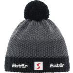 Eisbär - Star Pompon SP Kids - Kinder Winter-Strickmütze - Schwarz/Anthrazit/Graumele