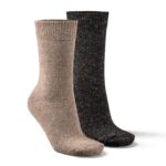 Fellhof - Färbig 2-Pack - Unisex Alpaka-Wollsocken - Braun/Schwarz