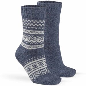 Fellhof - Alpaka Hygge, 2-Pack - Unisex Alpaka-Wollsocken - Dunkelblau
