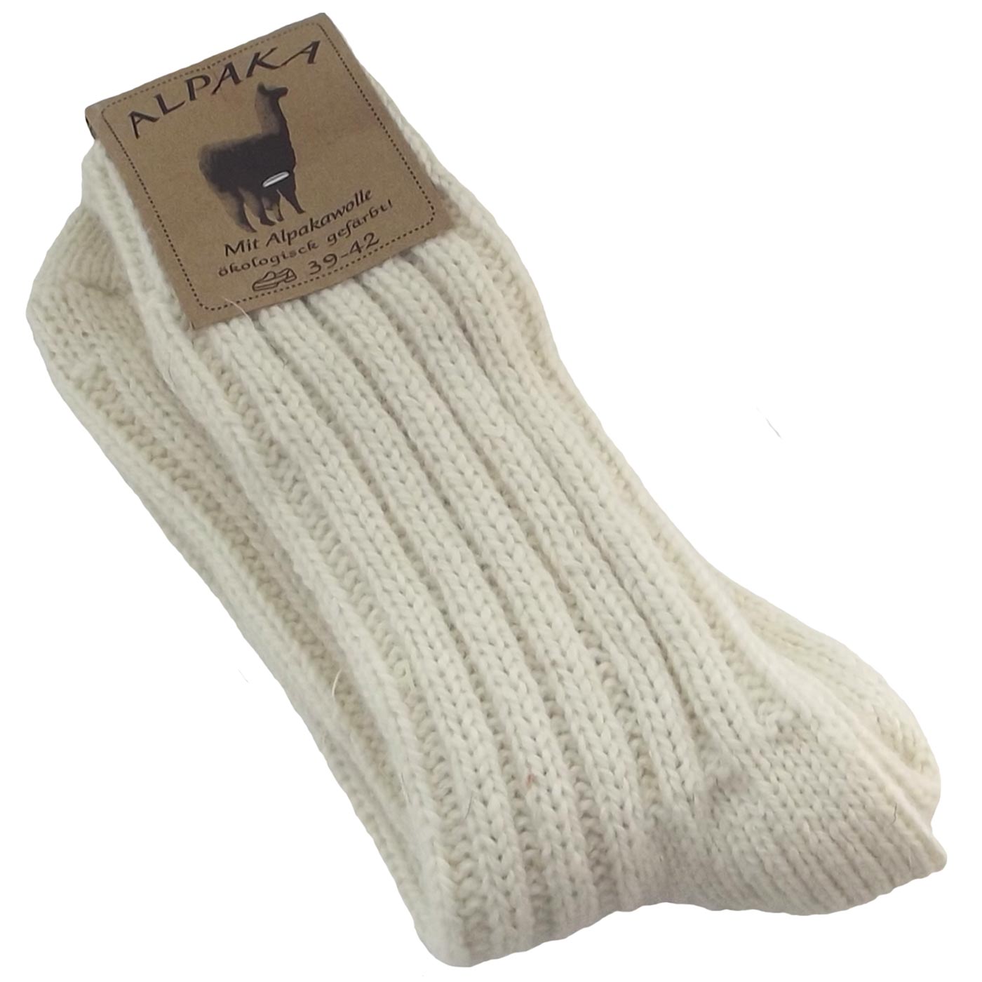 Fellhof - Alpaka - Unisex Socken Dick - weiß