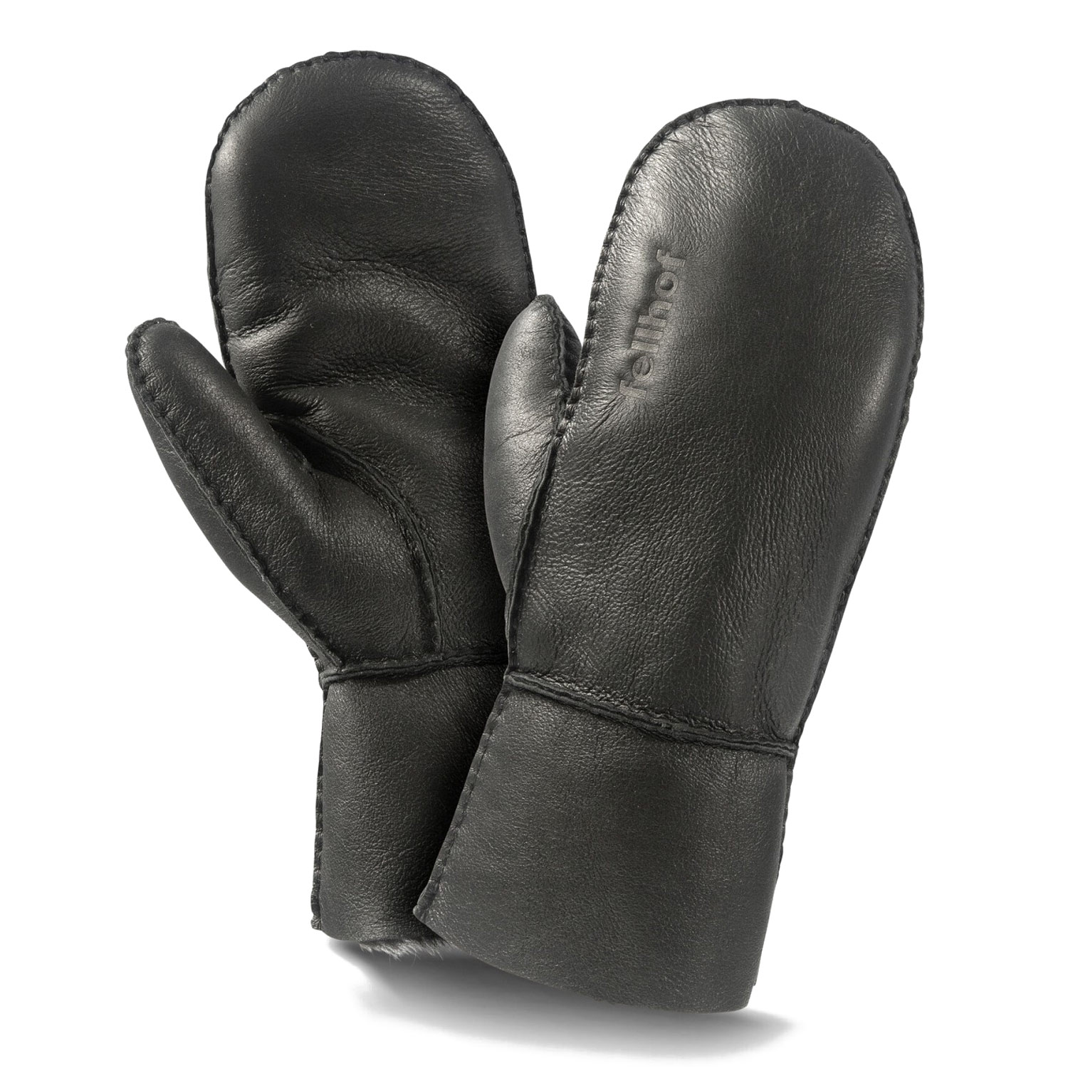 Fellhof - Trend Nappalan - Unisex Lammfell-Fäustlinge - Schwarz