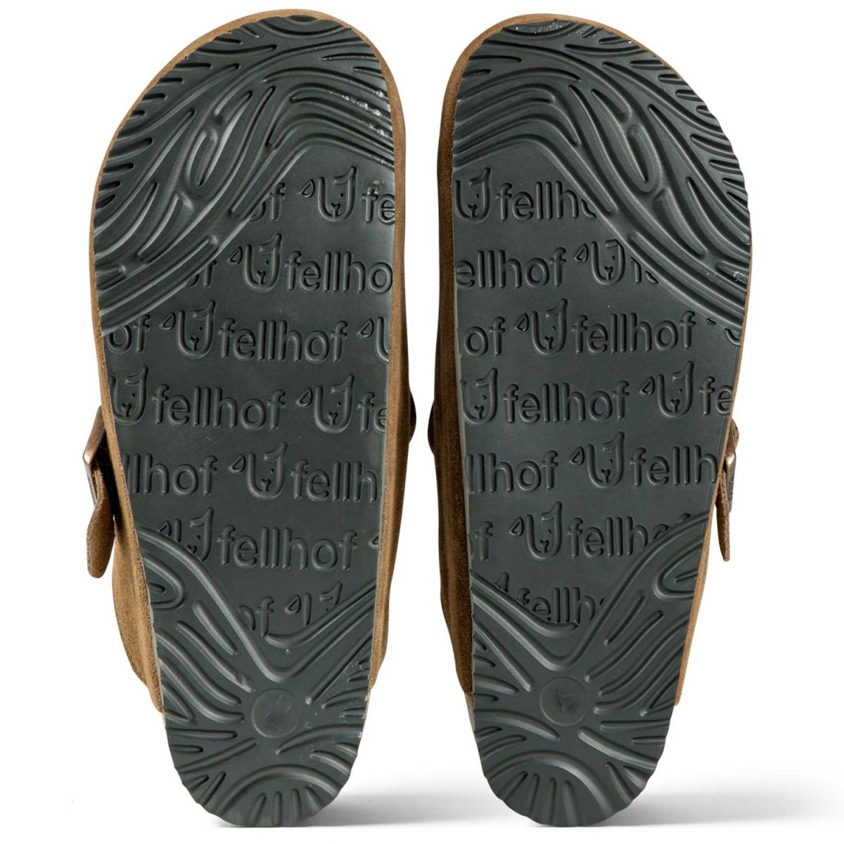 Fellhof - Elvas - Unisex Lammfell-Pantoffel mit Korkfußbett - Braun – Bild 2