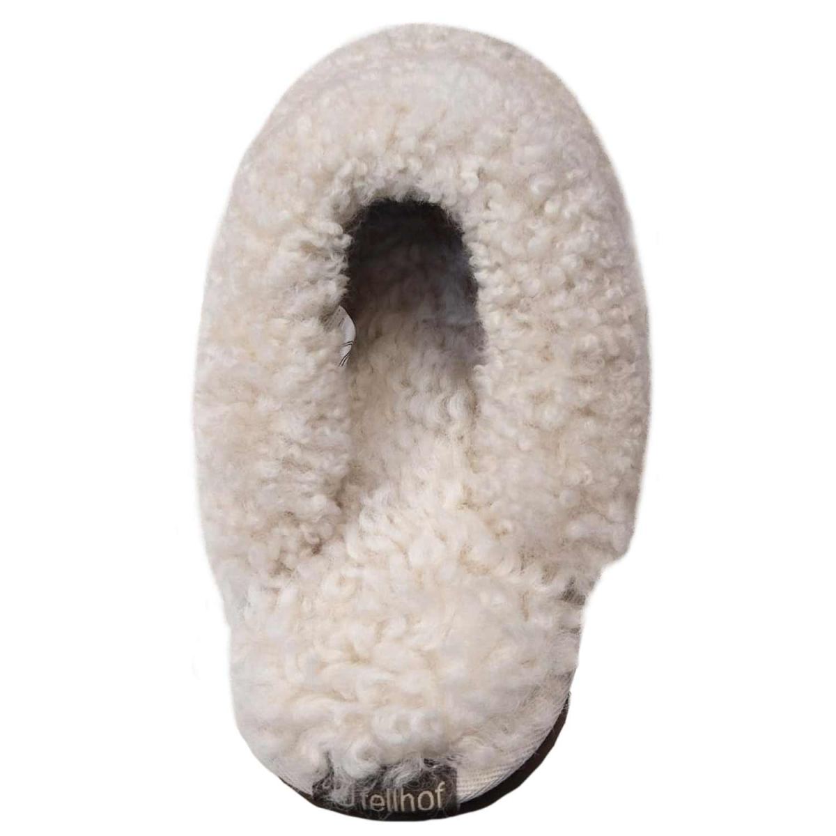 Fellhof - Trendy Teddy - Damen Lammfell-Pantoffel mit EVA-Sohle - Weiß – Bild 2