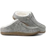 Fellhof - Uniko Filz - Herren Lammfell-Pantoffel mit Filz-Obermaterial - Grau/Melange