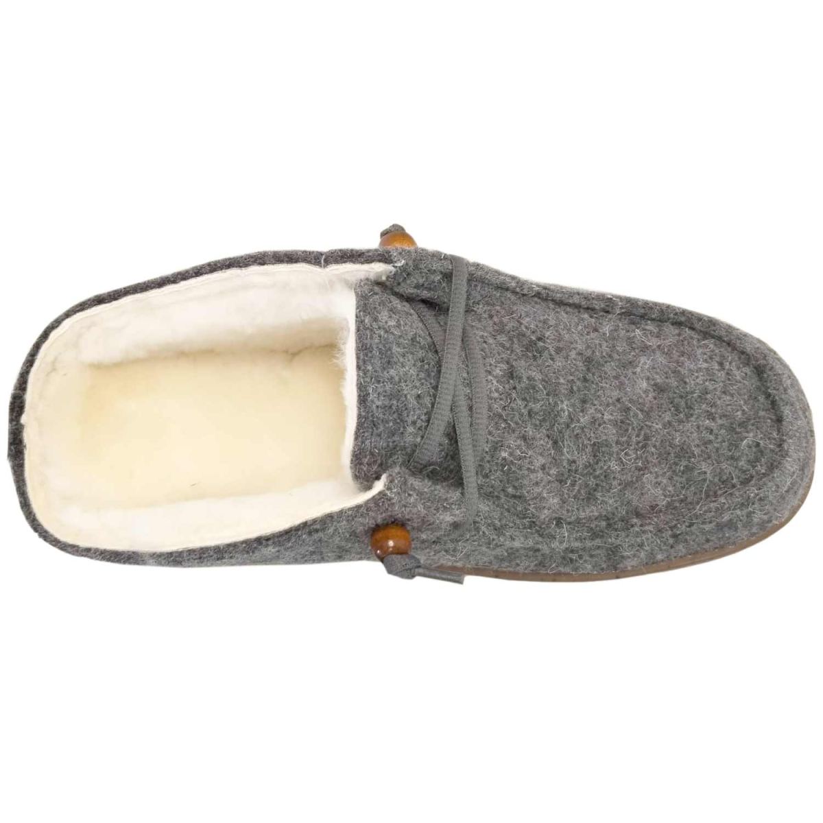 Fellhof - Uniko Filz - Herren Lammfell-Pantoffel mit Filz-Obermaterial - Grau/Melange – Bild 4