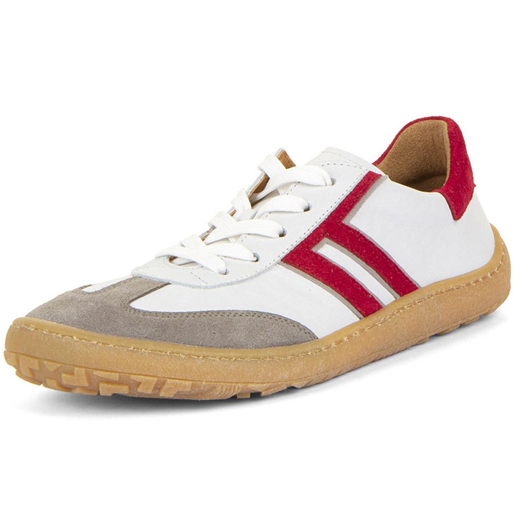 Froddo - Barefoot F-Motion - Kinder Barfußschuhe aus Leder - Weiß/Rot (White/Red)