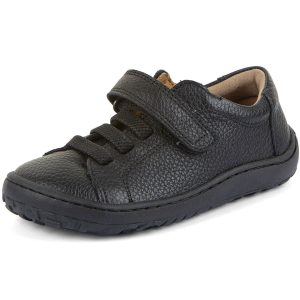 Froddo - Barefoot Elastic - Kinder Barfuß-Schulschuhe aus Leder - Schwarz (Black)