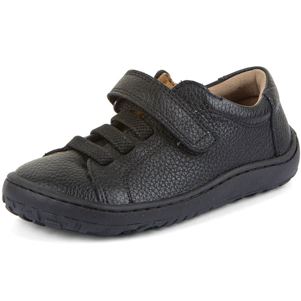 Froddo - Barefoot Elastic - Kinder Barfuß-Schulschuhe aus Leder - Schwarz (Black)
