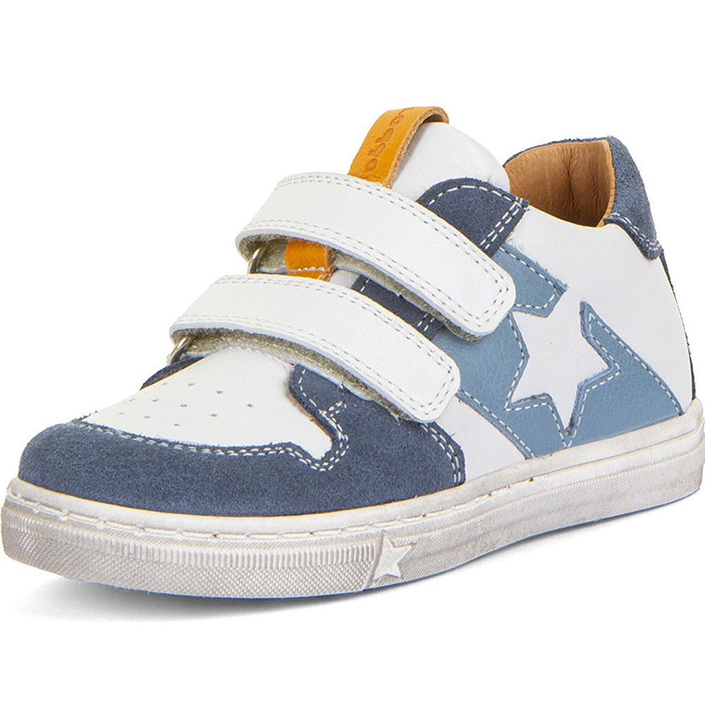 Froddo - Dolvy - Kinder Ledersneaker mit Klettverschluß - Weiß/Blau (White/Denim)