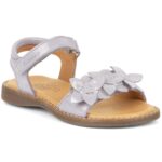 Froddo - Lore Flowers - Mädchen Leder-Sandalen mit Klettverschluss - Lila (Lavender)