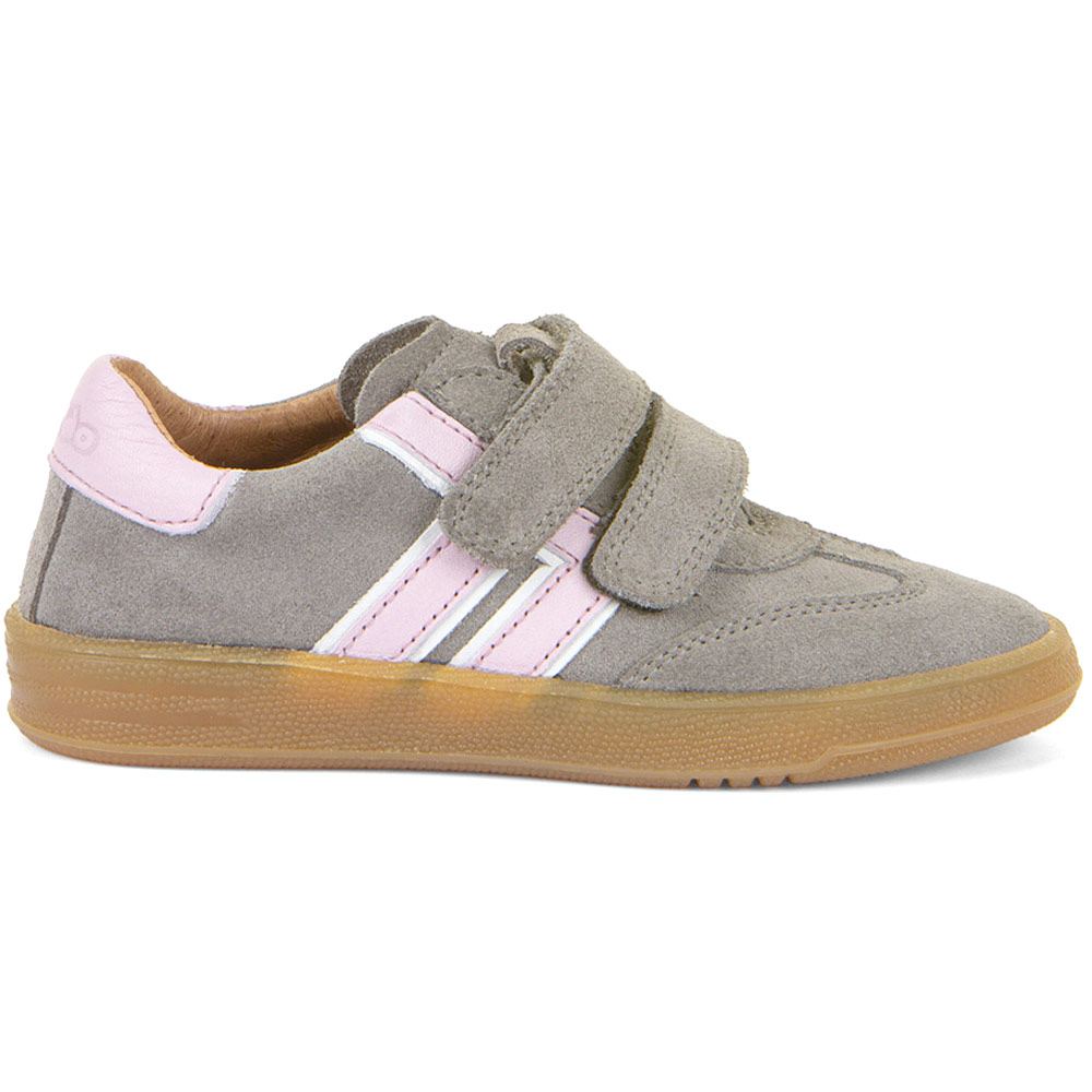 Froddo - Lou - Mädchen Ledersneaker mit Klettverschluß - Grau/Rosa (Light Grey) – Bild 2
