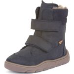 Froddo - FroddoTex Zeru Winter Barefoot - Mädchen Wasserdichte Barfuß-Klettstiefel - Dunkelblau (Dark Blue)
