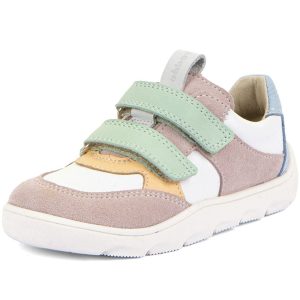 Froddo - Zeru Spring Barefoot - Mädchen Barfußschuhe aus Leder - Weiß/Altrosa (White/Pink)