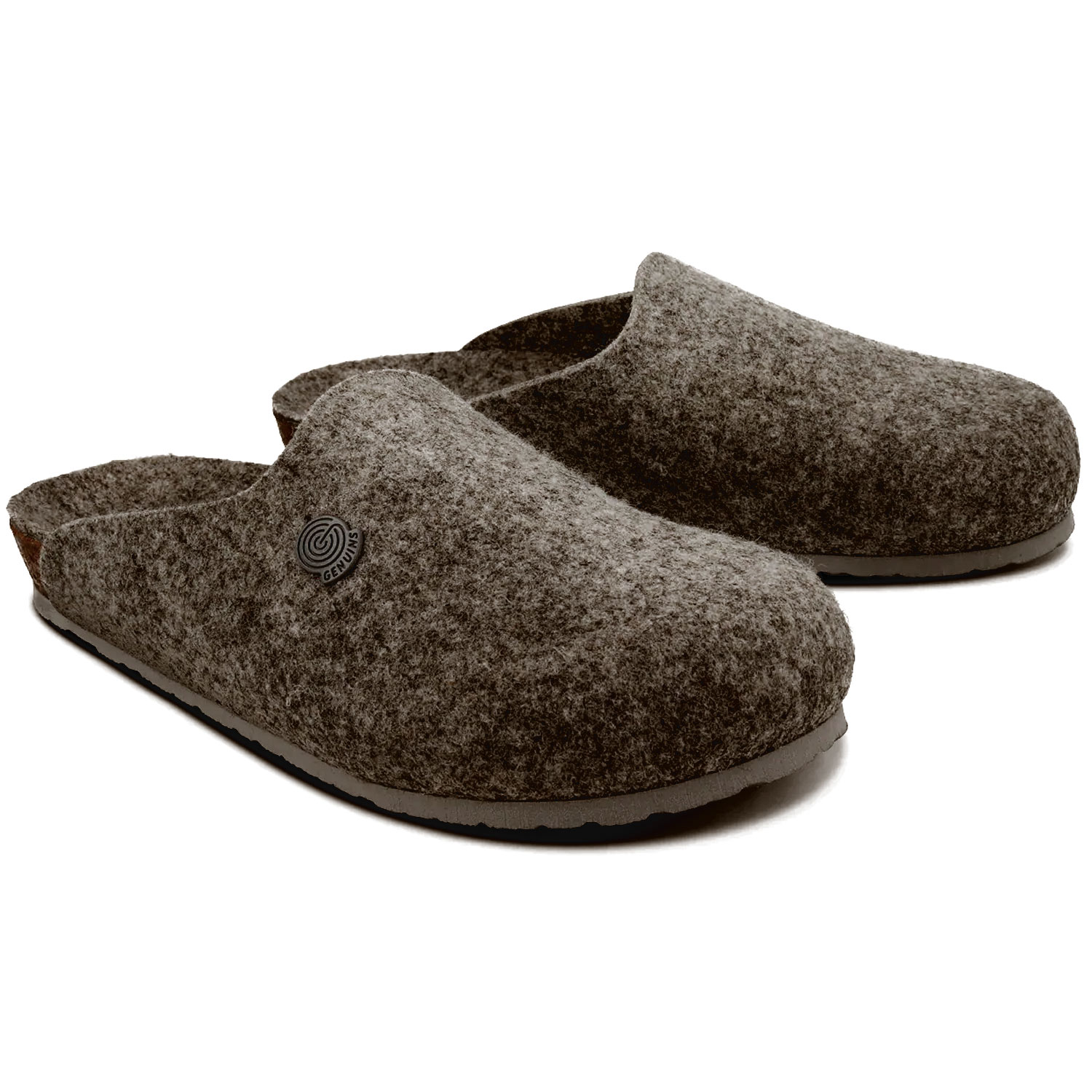 Genuins - Helsinki Monochrome - Unisex Pantoffel aus recyceltem Filz - Dunkelbraun (Brown) – Bild 2