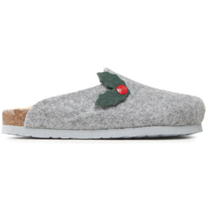 Genuins - Helsinki Xmas Holly - Damen Pantoffel aus recyceltem Filz - Grau