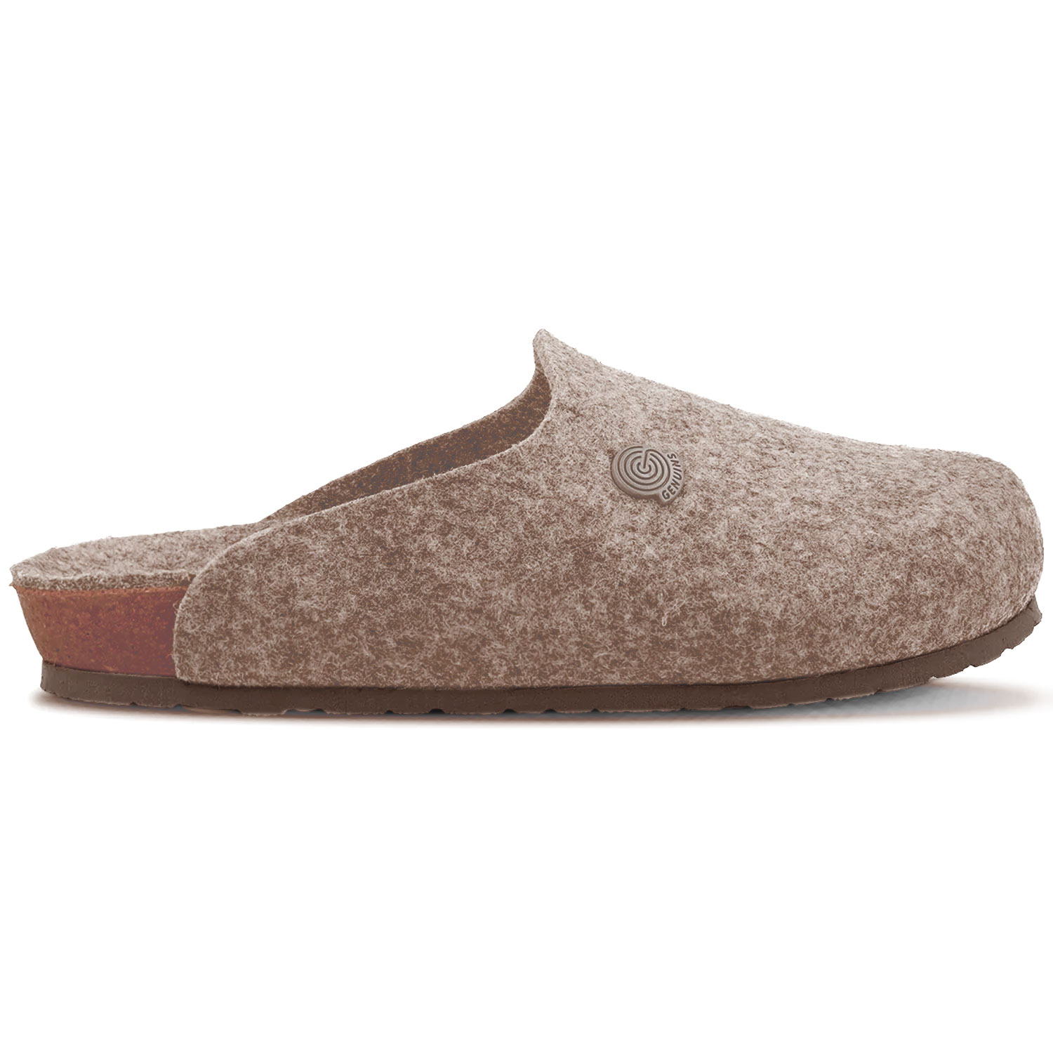 Genuins - Helsinki Monochrome - Unisex Pantoffel aus recyceltem Filz - Hellbraun (Taupe)
