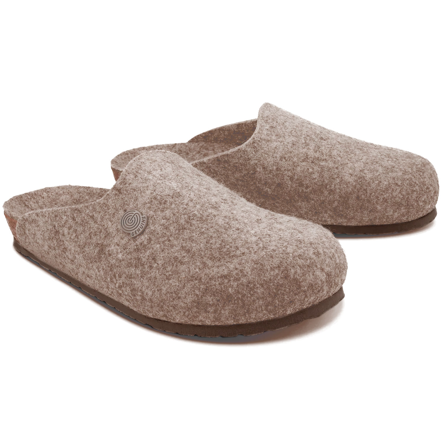 Genuins - Helsinki Monochrome - Unisex Pantoffel aus recyceltem Filz - Hellbraun (Taupe) – Bild 2