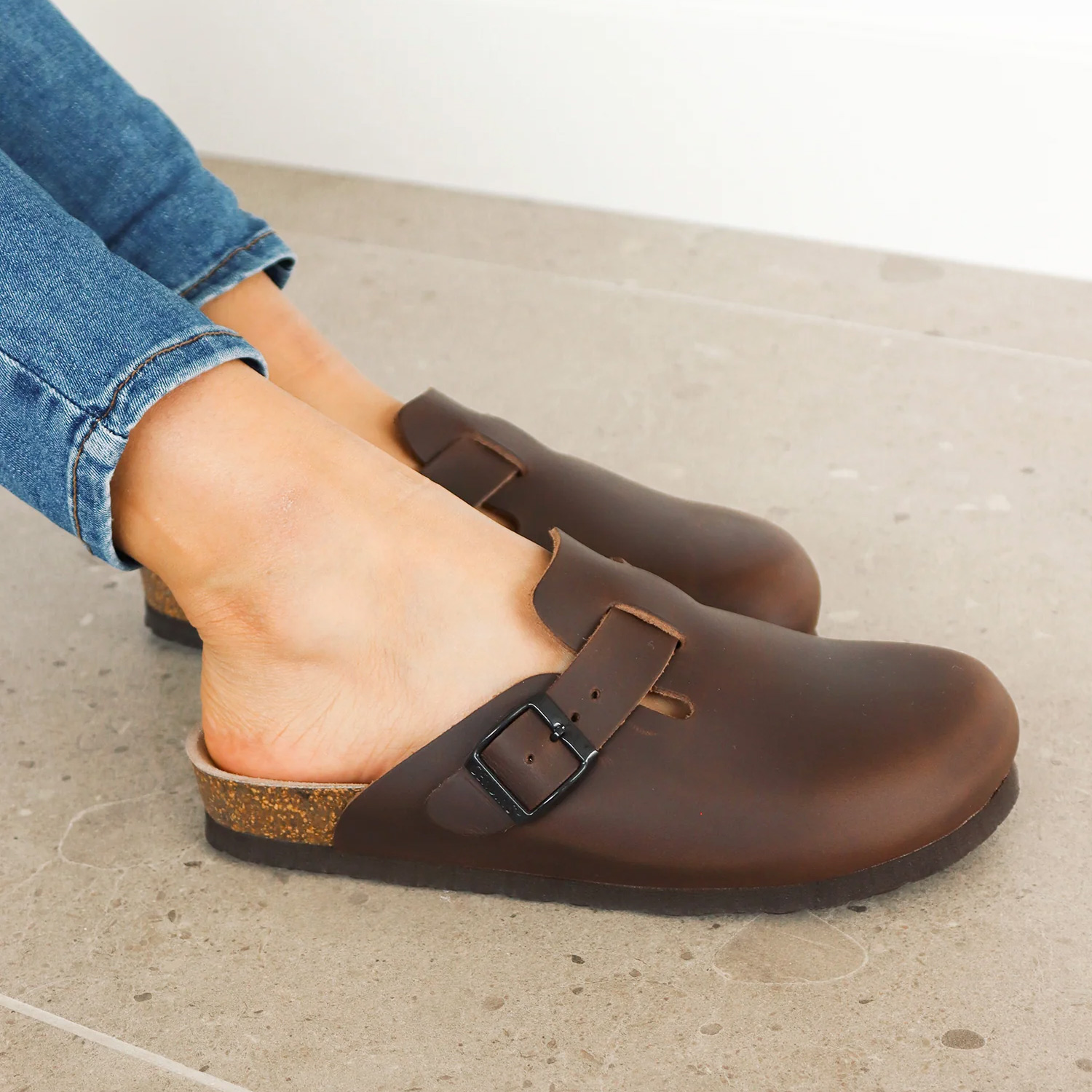 Genuins - Riva Apure - Unisex Leder-Pantoffel - Braun (Habana) – Bild 2