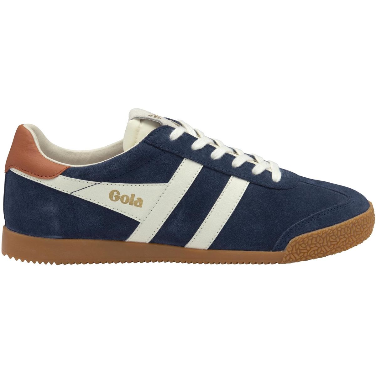 Gola - Elan - Herren Klassische Sneaker aus Veloursleder - Navy/Off White/Moody Orange